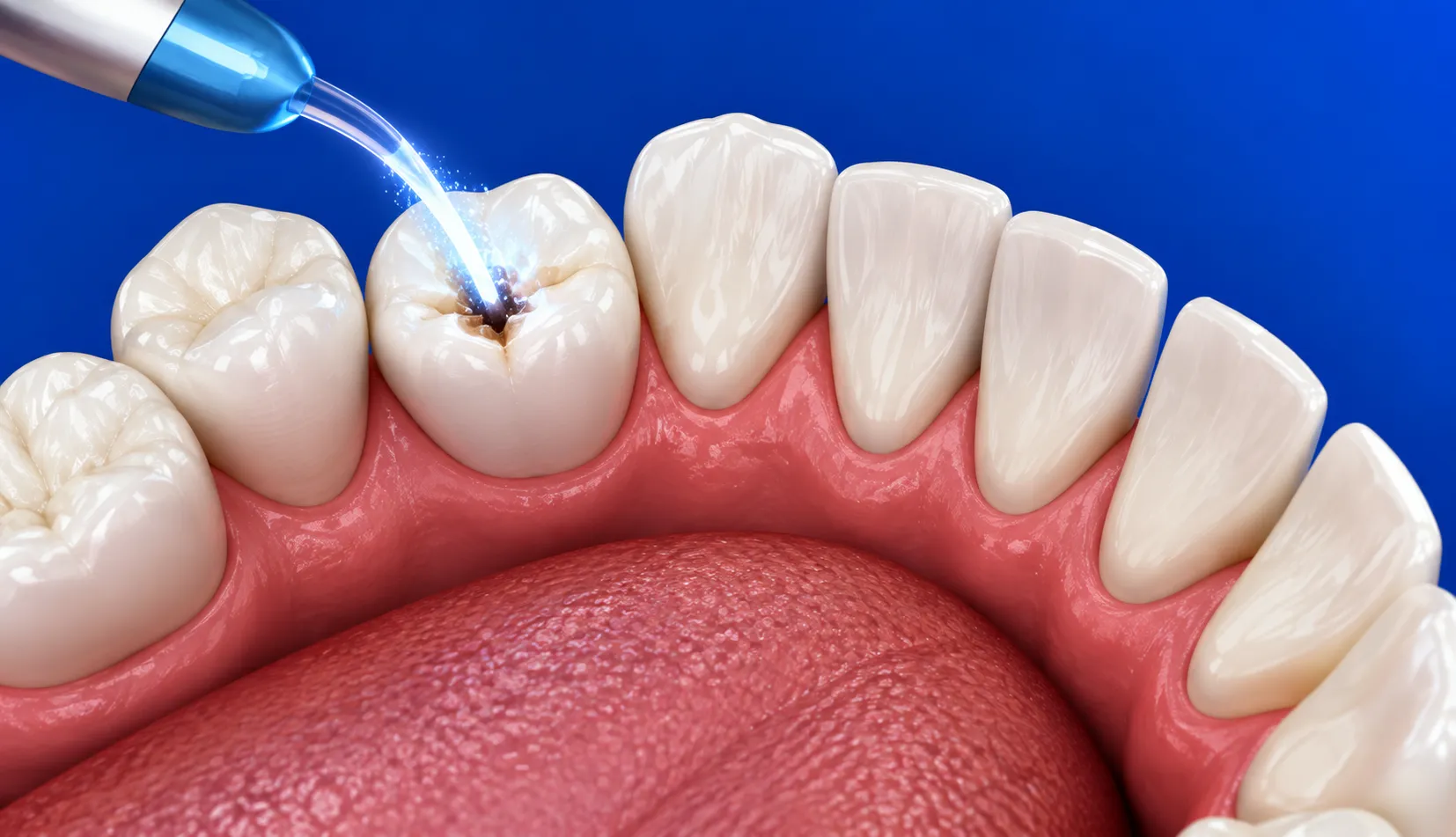 cura-carie-senza-trapano-studio-dentistico-favro-cuneo illustrazione trattamento studio dentistico favro della cura delle carie senza trapano
