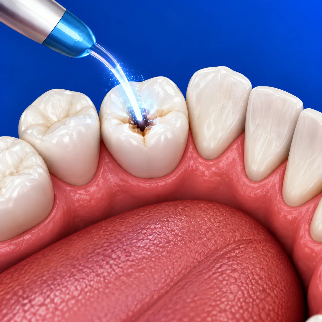 cura-carie-senza-trapano illustrazione di come sia possibile curare le carie senza trapano presso lo studio dentistico favro a cuneo
