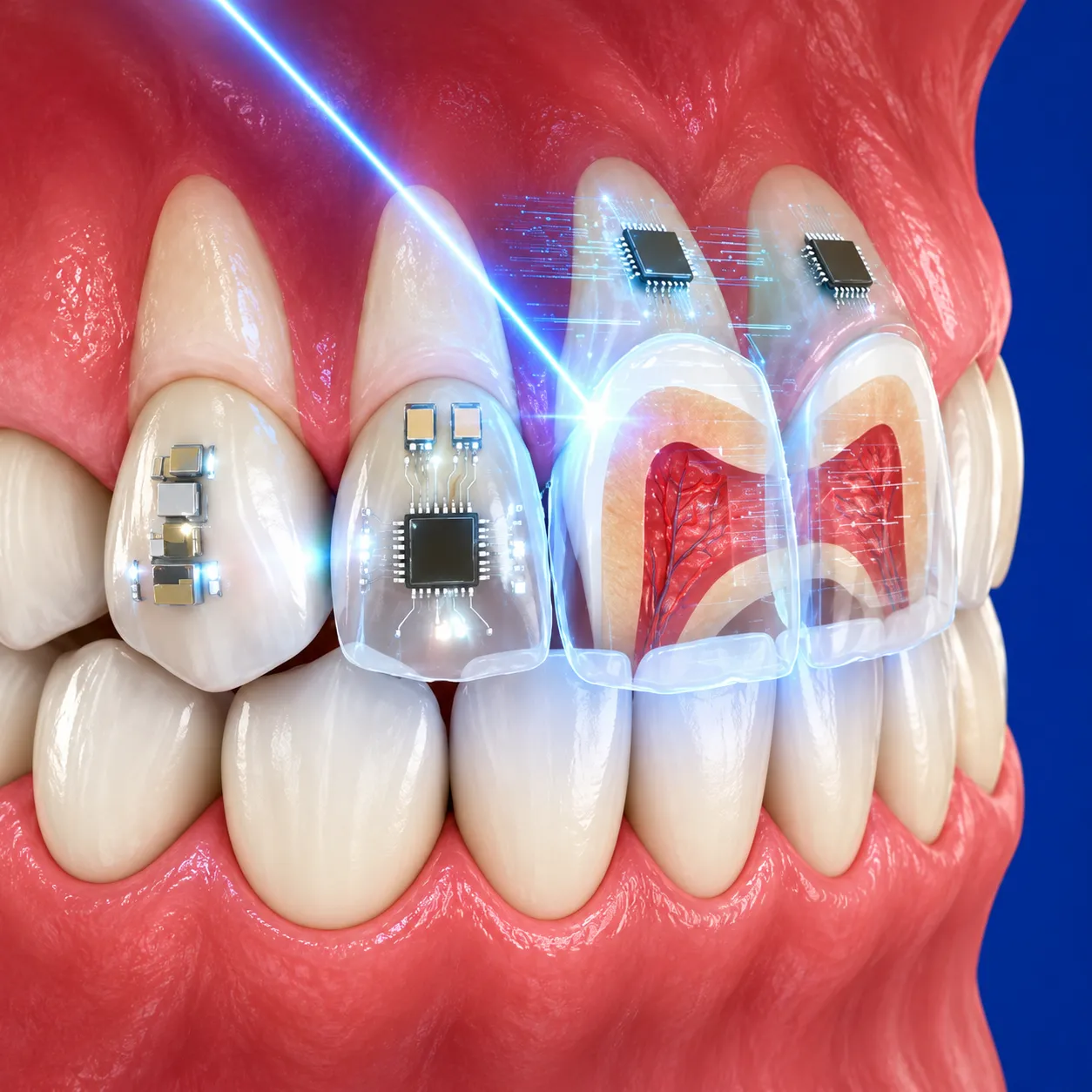 odontoiatria-digitale illustrazione di un'arcata dentale che rappresenta l'odontoiatria digitale
